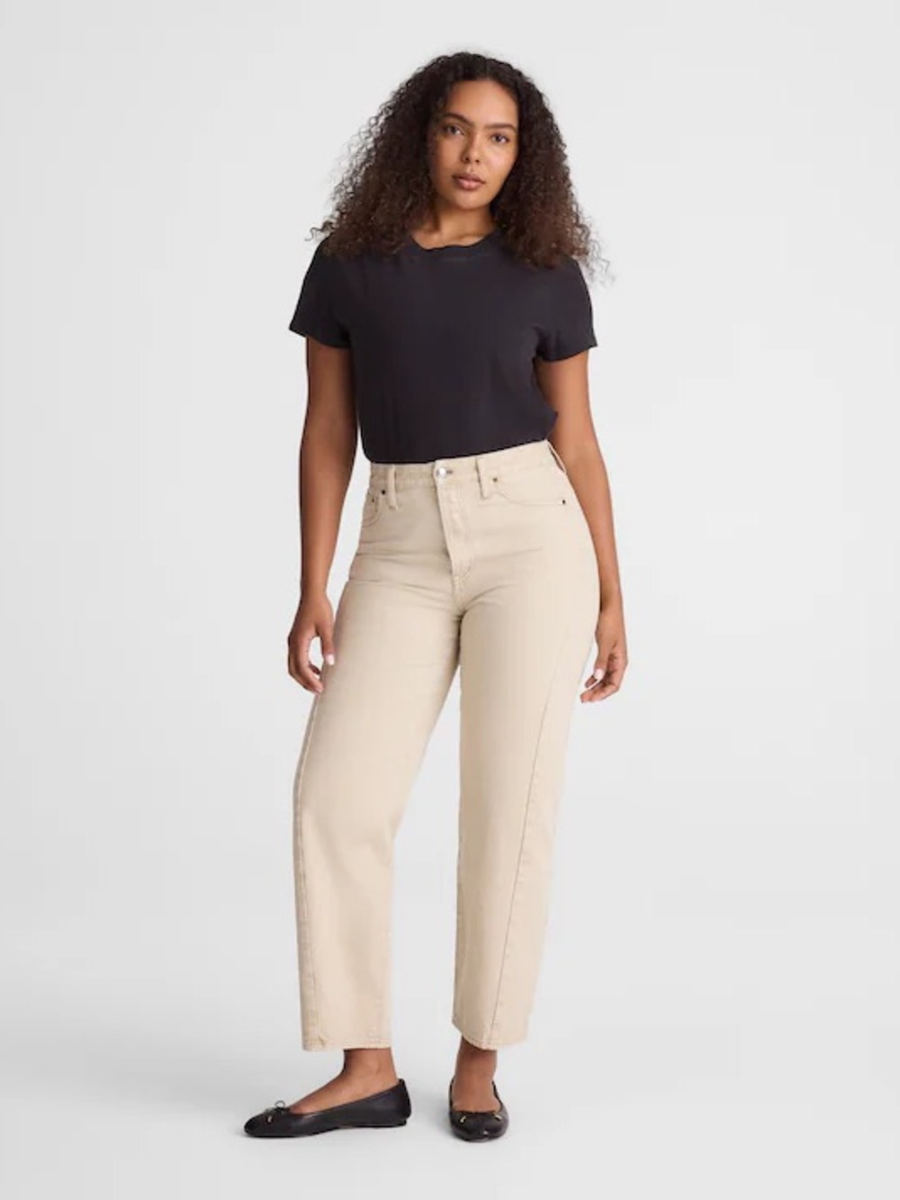 Madewell Curvy Pieced Barrel-Leg Jeans Faded Khaki Rigid Size 33 NWT